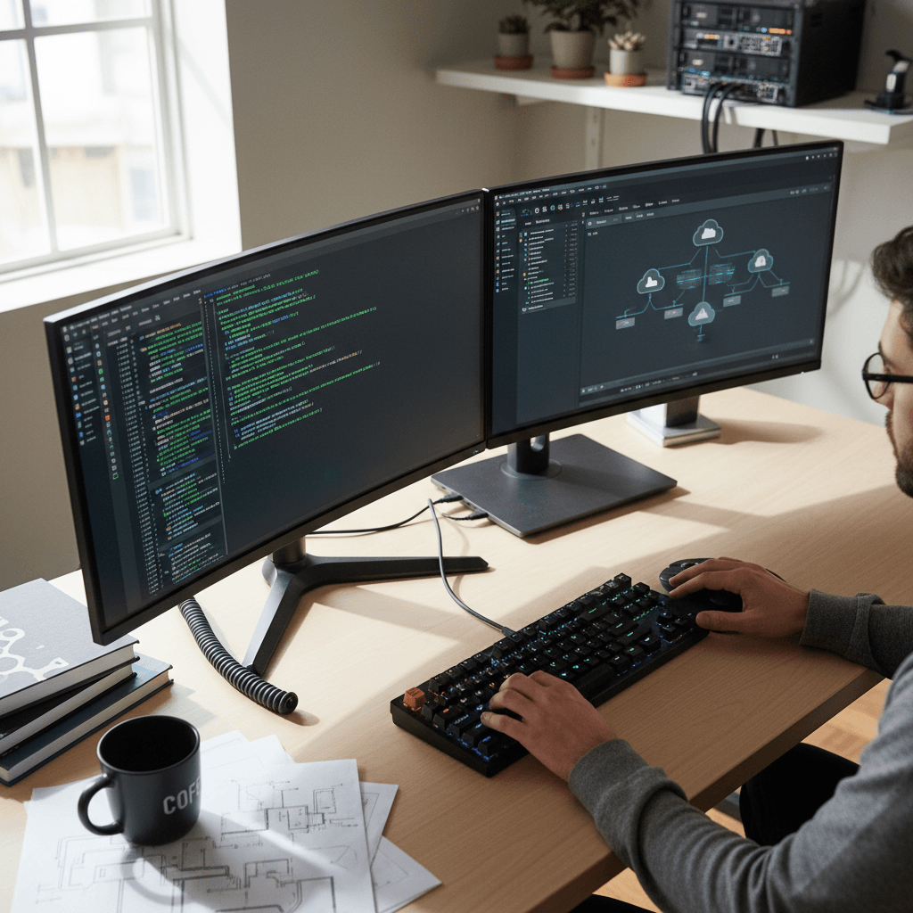 Developer monitoring website security dashboards